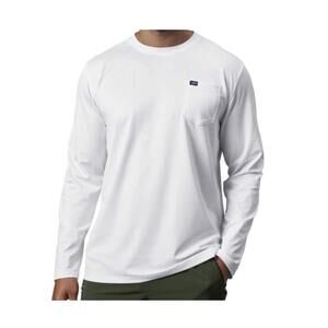 YETI Pocket Long Sleeve Crewneck  Sunshirt Sun shirt- White Medium NWT